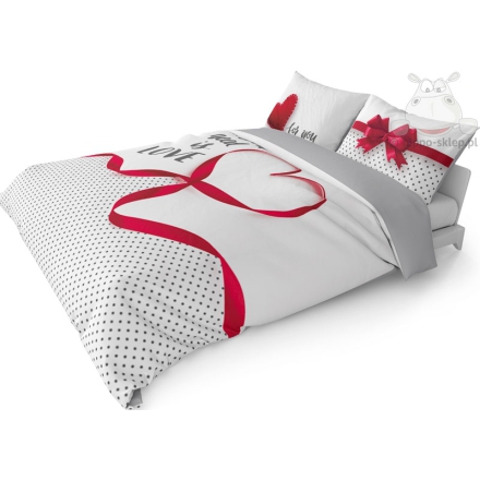 Large romantic bed set with hearts 220x200