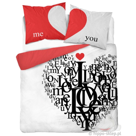 White and red romantic bedding Me & You 2966