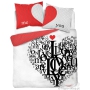 White and red romantic bedding Me & You 2966