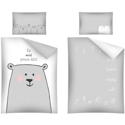 Reversible toddler and baby bed set with Bear 90x120