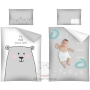 Gray baby bedding with teddy bear Lulumi 5901685639767