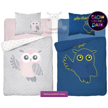 Owl theme glow in the dark bedding 100x160