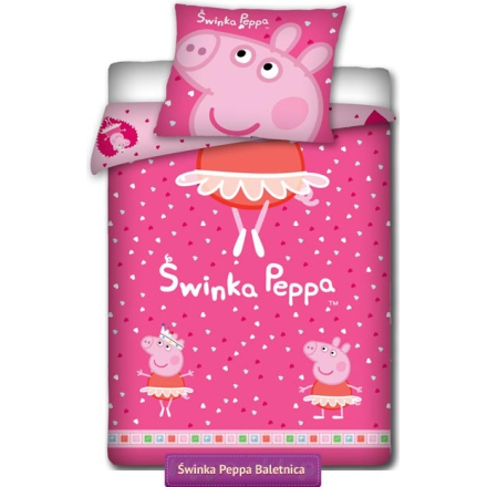 Pink Peppa Pig balerina bedding set 140x200 or 150x200