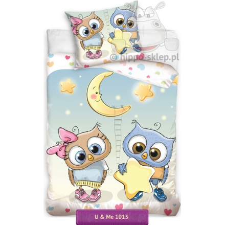 Kids bedding U and Me with owls, 140x200 or 135x200 