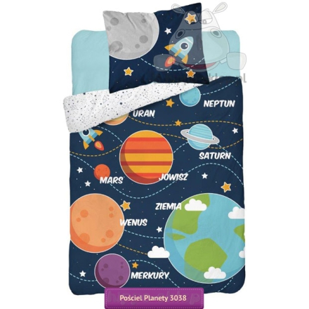Glow-in-the-dark bedding with planets 3038 A