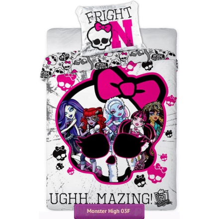 White Monster High kids bedding 140x200, Mattel