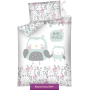 Bamboo bedding with owls, 80x120 cm, 90x120 cm, white and mint