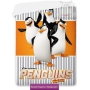 Penguins of Madagascar bedspread 140x195 orange & gray