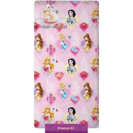 Disney Princess fitted sheet 90x200, light pink