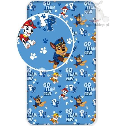 Paw Patrol fitted sheet 90x200 cm, blue 