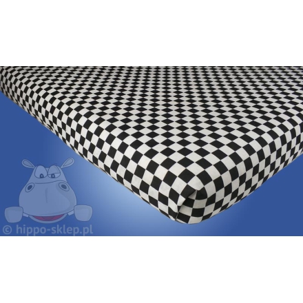 Kids flat sheet black and white checkerboard