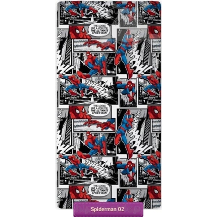 Ultimate Spider-man comics fitted sheet 90x200, gray