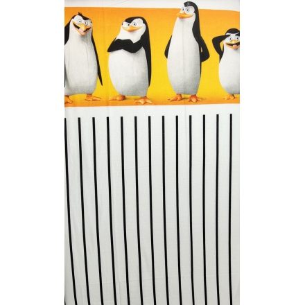 White stripped flat sheet with Penguins