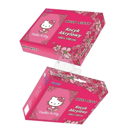 Pink, warm Hello Kitty blanket in the box