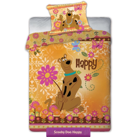 Kids Bed Set Scooby Doo Happy Orange For Girl With Flower