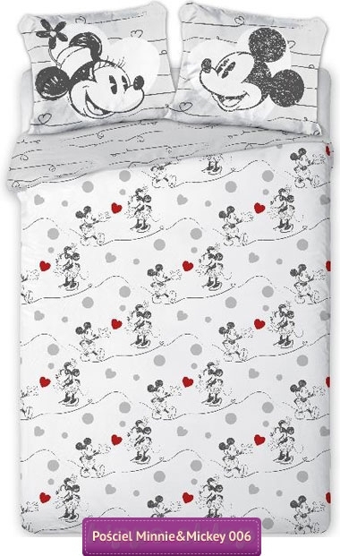 Disney Bedding Set Mickey Minnie Mouse Retro 150x200 Double Pillow