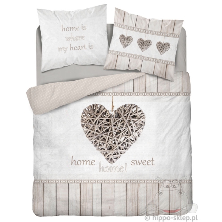 Rustically style bedding set 200x200 with hearts