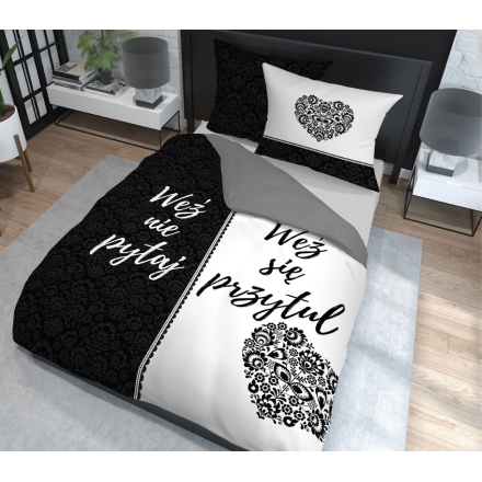 Funny bedding with inscriptions 200x200 + 2x 50x60 cm