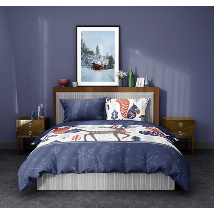 Bed linen with Scandinavian folk style Nordic 020