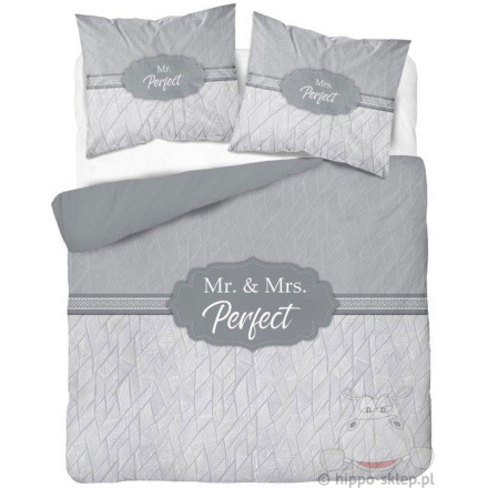 Mr & Mrs perfect gray bedding 160x200 cm