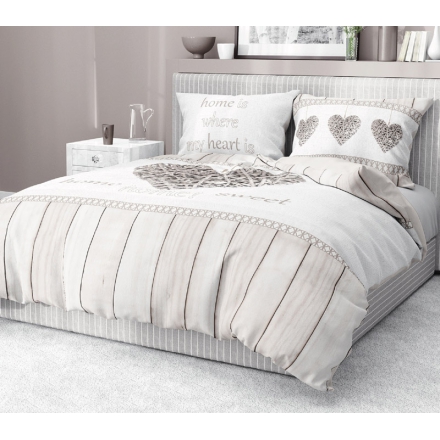 Beige Home Sweet Home bed linen 200x220