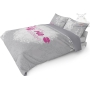 Holland collection gray bedding sets with pink inscription 220x200