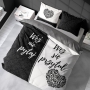 Black and white bedding for couples, 200x220