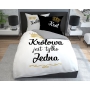 Black & white bedding with inscriptions for couples 220x200 or 200x200