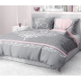 Pink Gray bed linen I love You 200x220