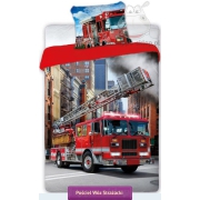 Bedding with fire truck 140x200 or 150x200, red