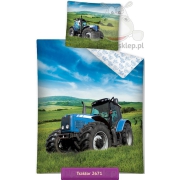 Bedding with tractor 140x180 blue