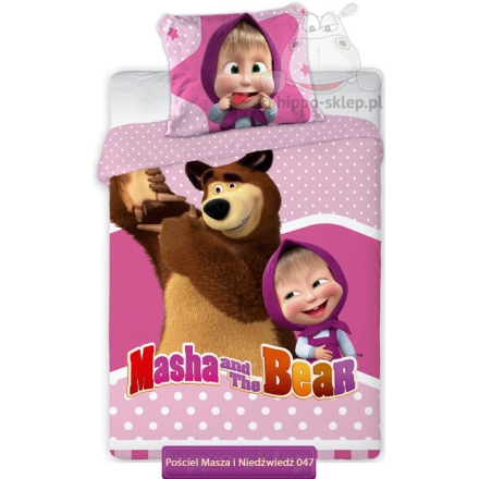 Masha and the Bear baby bedding 100x135 or 90x120, pink