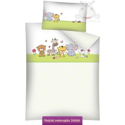 Baby bedding little animals 2686 A olive, Detexpol