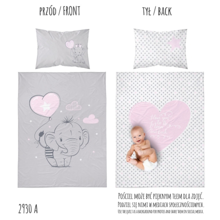 Elephant bed set as a perfect baby photo background