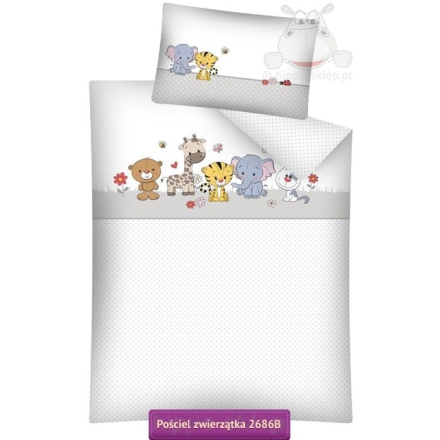 Baby bedding with little animals 100x135 or 90x120 cm