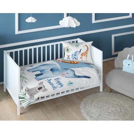 Bedding for cot bed little zoo animals