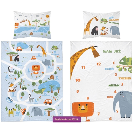 Birth certificate backgrounds with animals baby bed linen 90x130