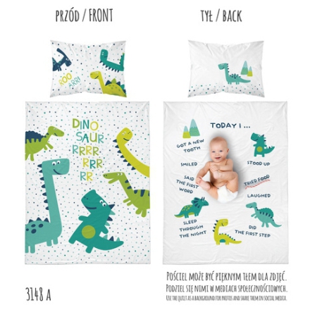 Dinosaurs baby & toddlers bedding set with reverse for parenting photos background