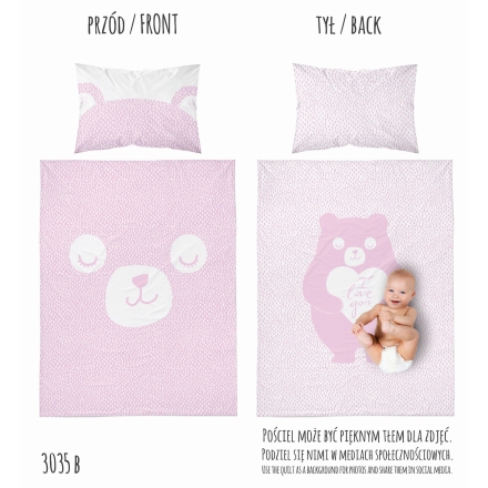 Bamboo baby bedding with a teddy bear 100x135