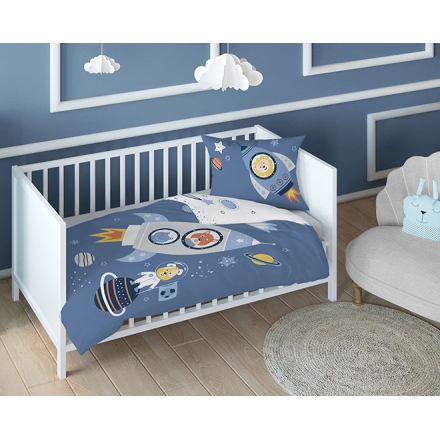 Baby bed linen with a space theme, 80x120 cm