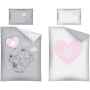 Baby bedding with elephant and heart 90x120