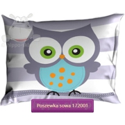 Owl gray kids pillowcase 50x60 or 50x80, for girls 