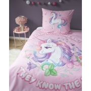 Bedding Unicorn pink & white