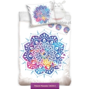 White bedding with colored mandalas design 140x200, 150x200