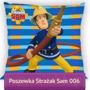 Kids pillowcase with Fireman Sam small square 40x40