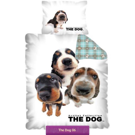 The dog - Artlist collection bed linen with dogs 140x200, white 