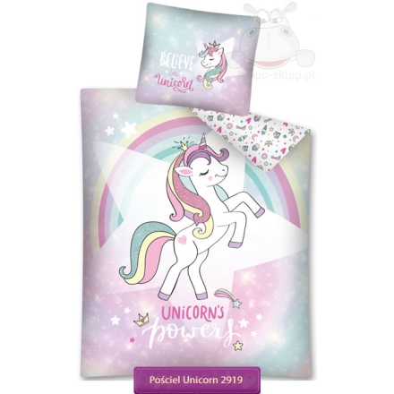 Glitter bedding with a unicorn 140x200 cm