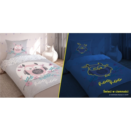 Bedding with owl glowing effect day / night 