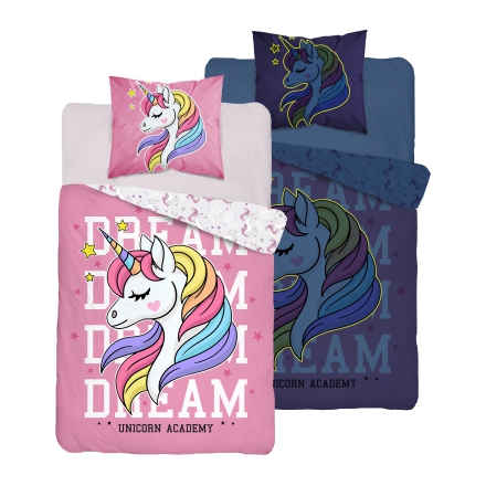 Duvet cover & pillow case with Unicorn size 140x160 or 140x180