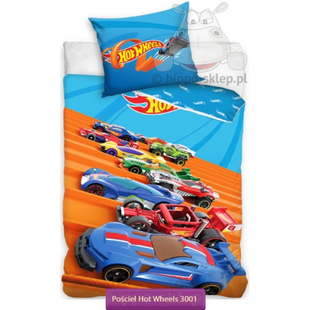 Hot Wheels Mattel kids bedding 140x200 or 150x200, blue-orange